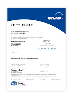 MEA-proTecc DIN EN ISO 9001 : 2015